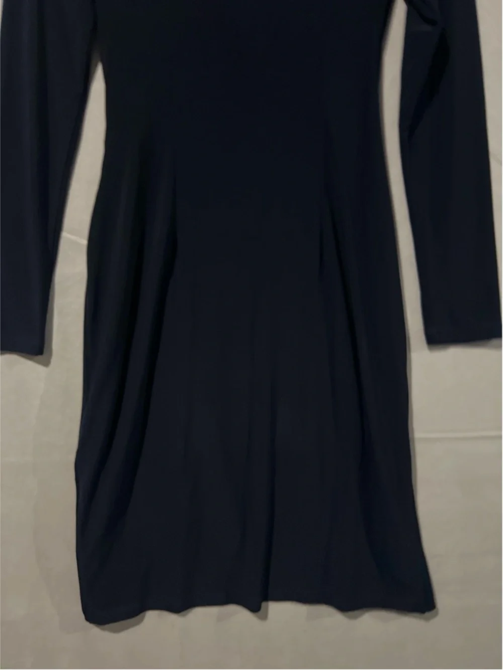 Joseph Ribkoff Dress Women’s 8 Navy Blue Ruched Faux-wrap Sheath 153009 - Picture 7 of 12